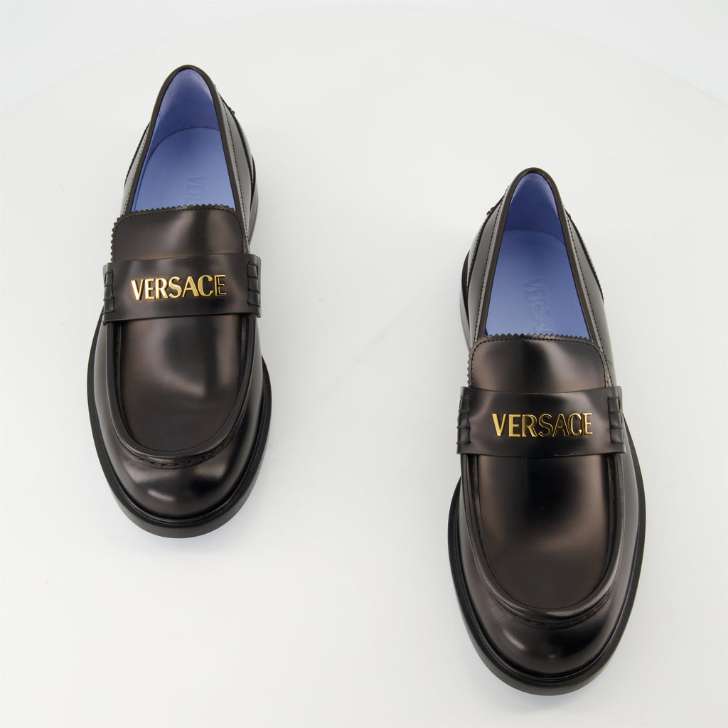 Mocassins Mocassins en cuir Versace Noir Homme
