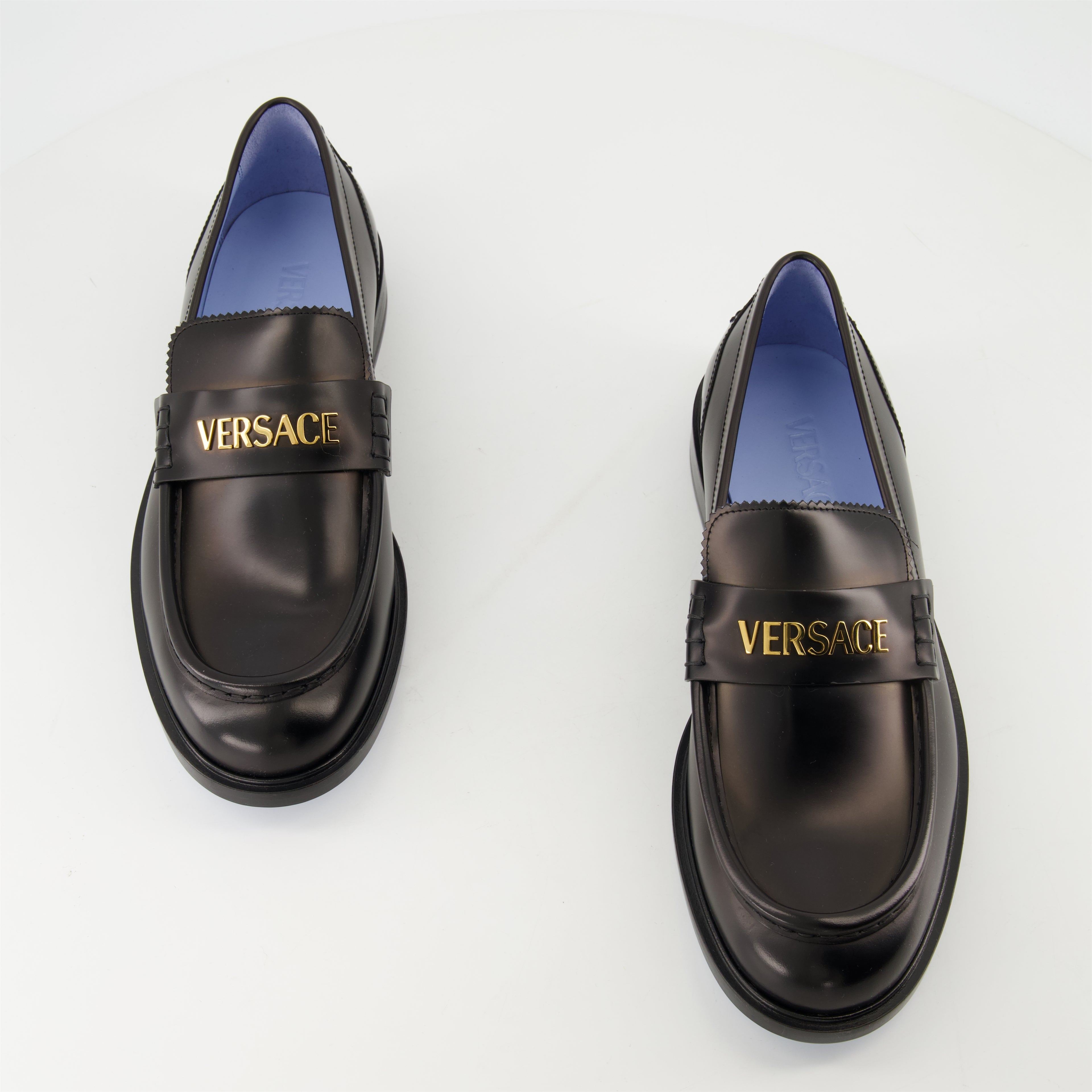 Mocassins Mocassins en cuir Versace Noir Homme