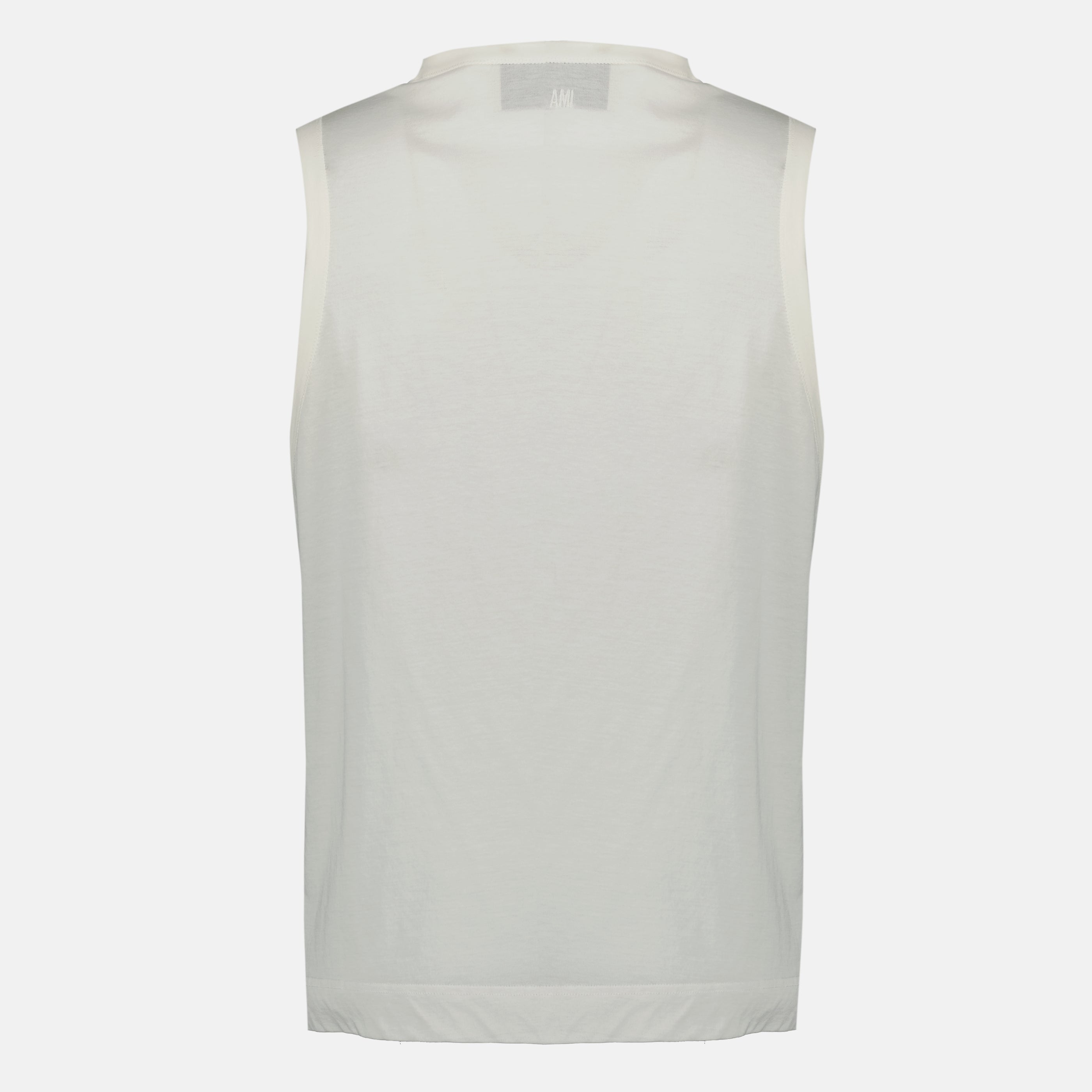 Image de l'article Débardeur blanc en coton de la marque Ami PARIS pour Homme - Saison Printemps-Été 2026 - Vue de Dos