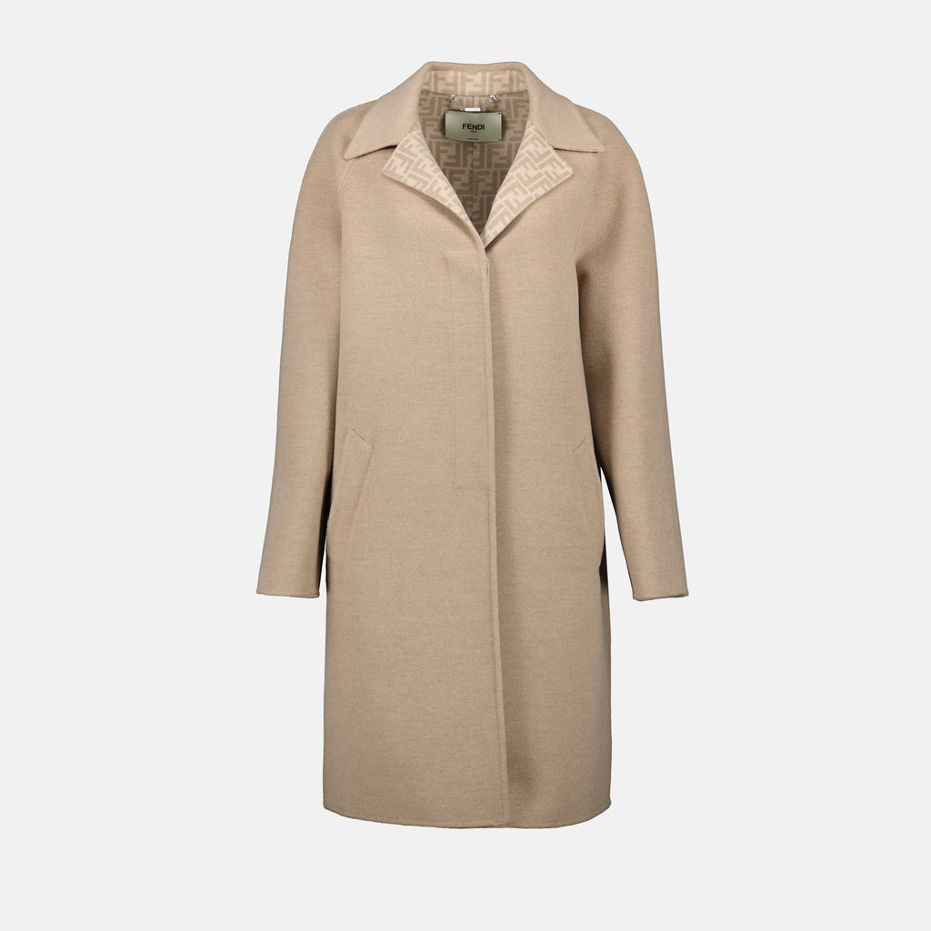 Manteaux Manteau en laine Fendi Beige Femme
