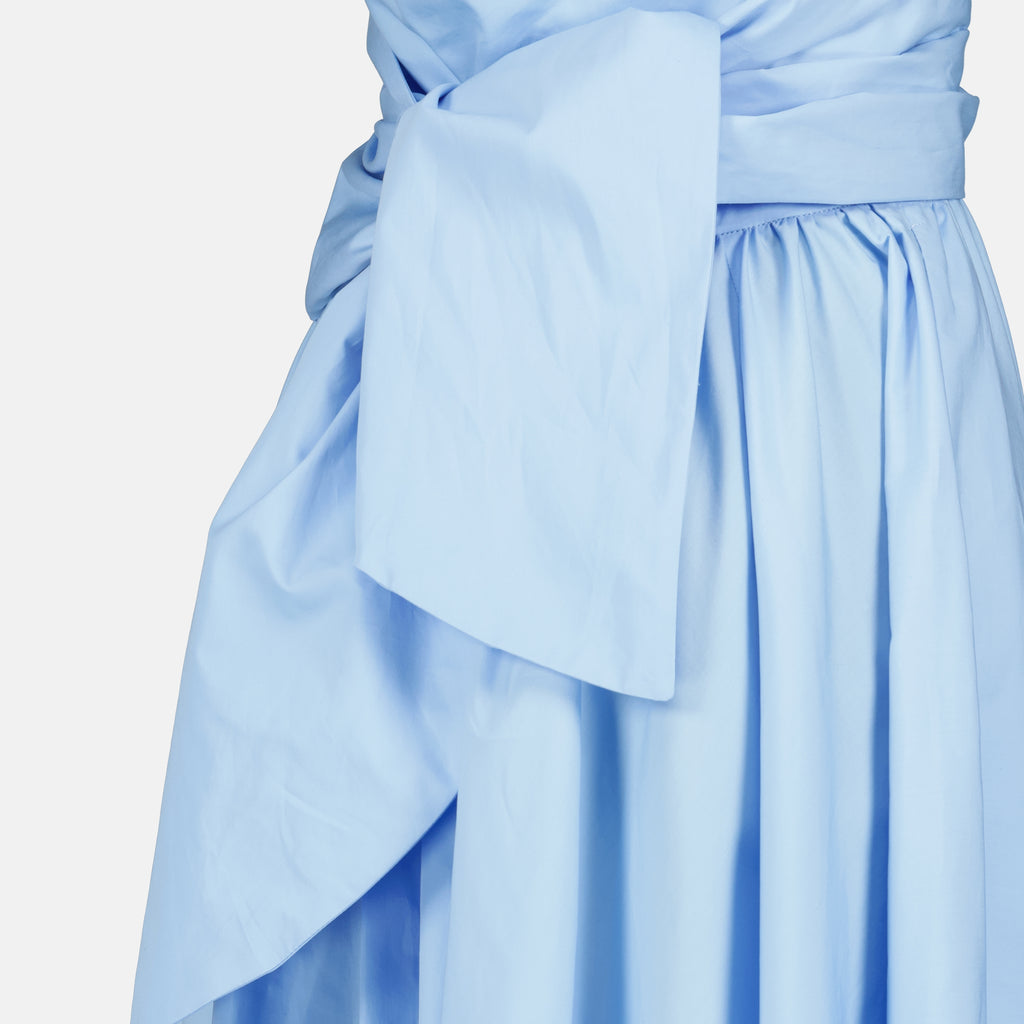 Image de l'article Robe drapée bleu en coton bio de la marque Patou pour Femme - Saison Printemps-Été 2026 - Vue détaillée_2
