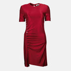 Robes 레드 드레이프 드레스 Rabanne Rouge Femme