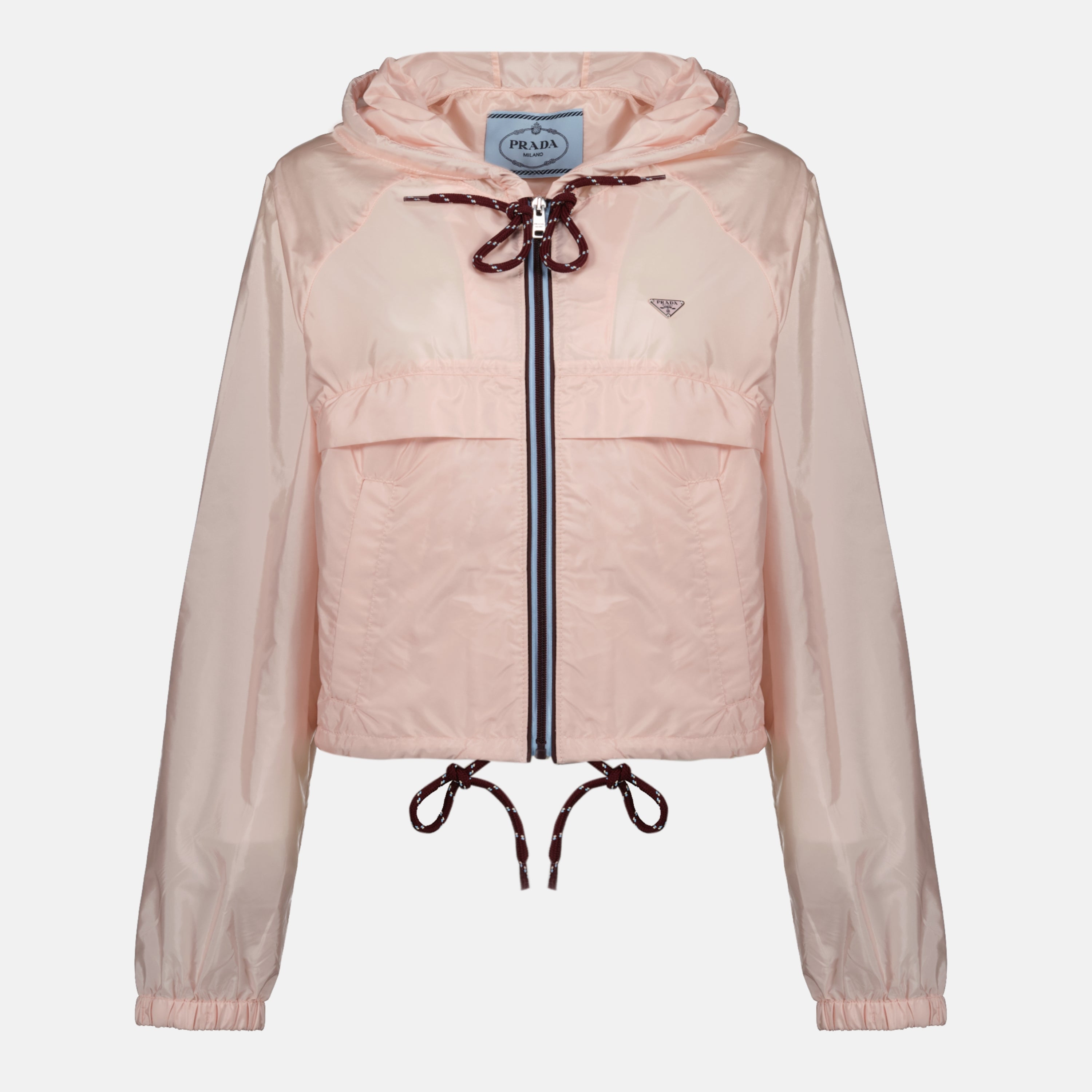 Image de l'article Coupe-vent en Re-nylon court rose de la marque Prada pour Femme - Saison Printemps-Été 2026 - Vue de Face