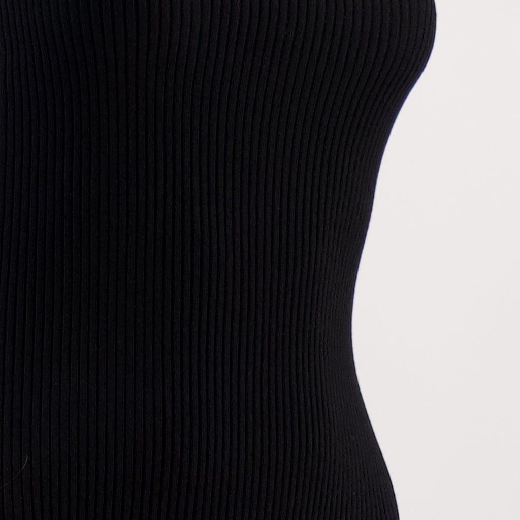 Image de l'article Robe noir côtelé de la marque Patou pour Femme - Saison Printemps-Été 2026 - Vue détaillée_2