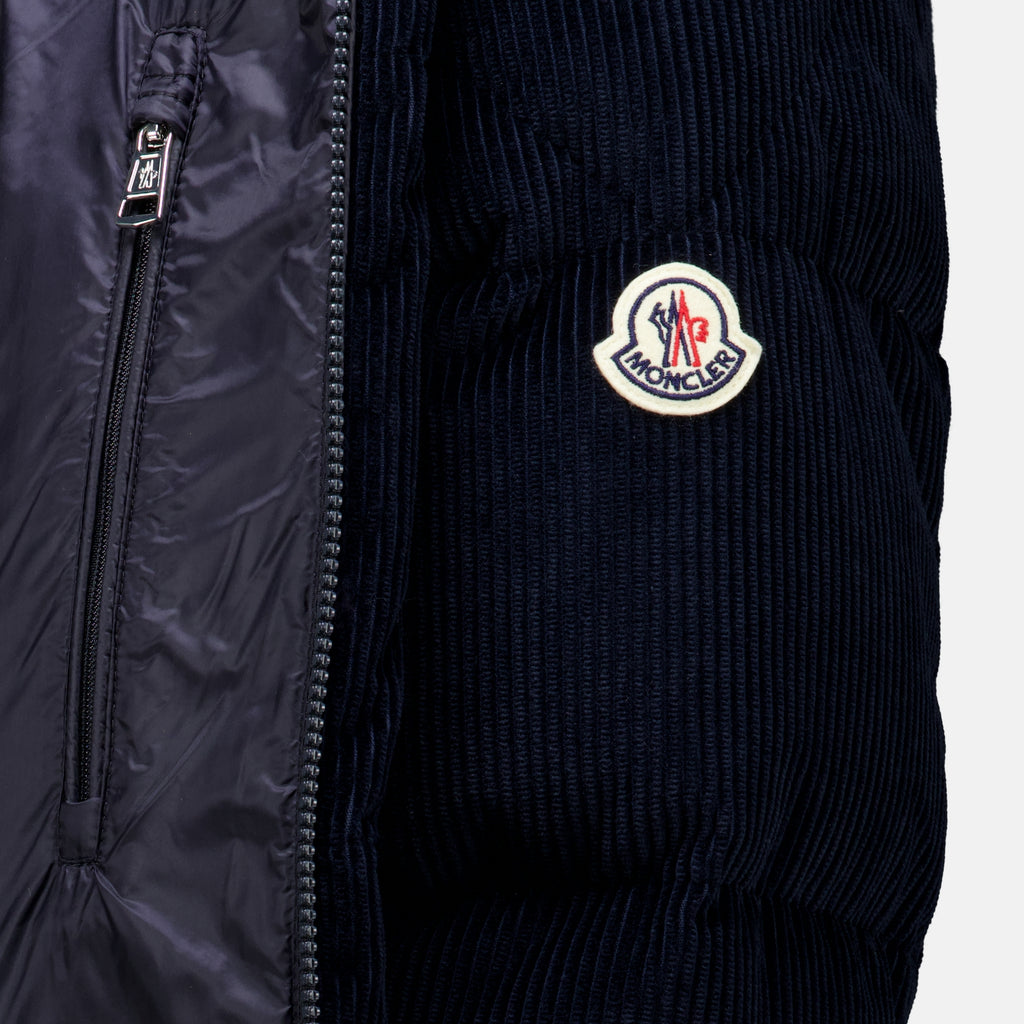 Manteaux Doudoune Esparron en velours côtelé Moncler Bleu foncé Homme