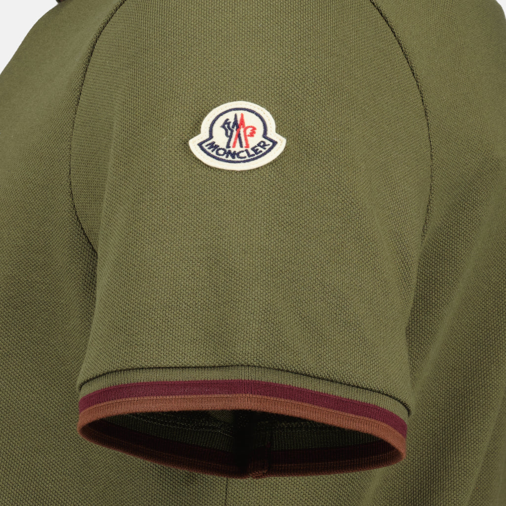 Polos カーキコットンピケポロ Moncler Kaki Homme