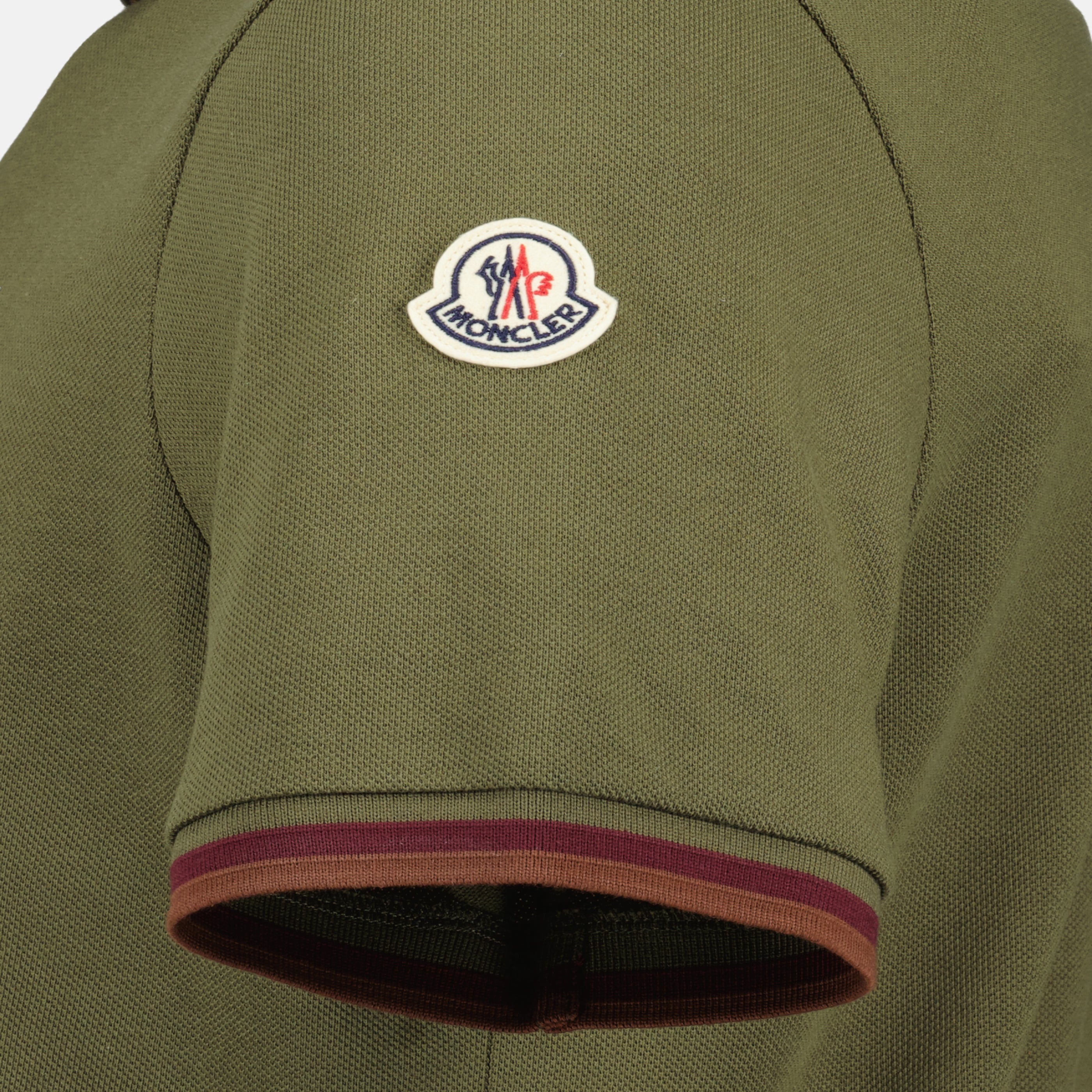 Polos カーキコットンピケポロ Moncler Kaki Homme