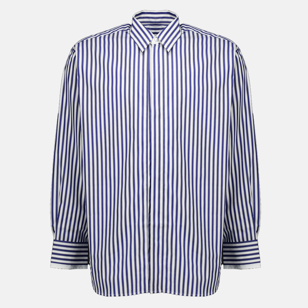 Chemises Oversized Striped Shirt Ami PARIS Bleu foncé Unisexe