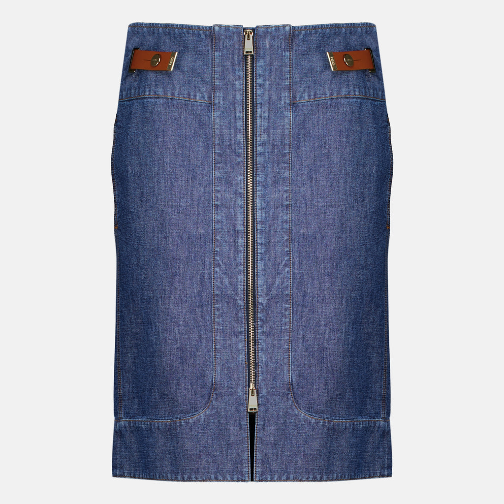 Jupes Falda de mezclilla azul Fendi Bleu Femme