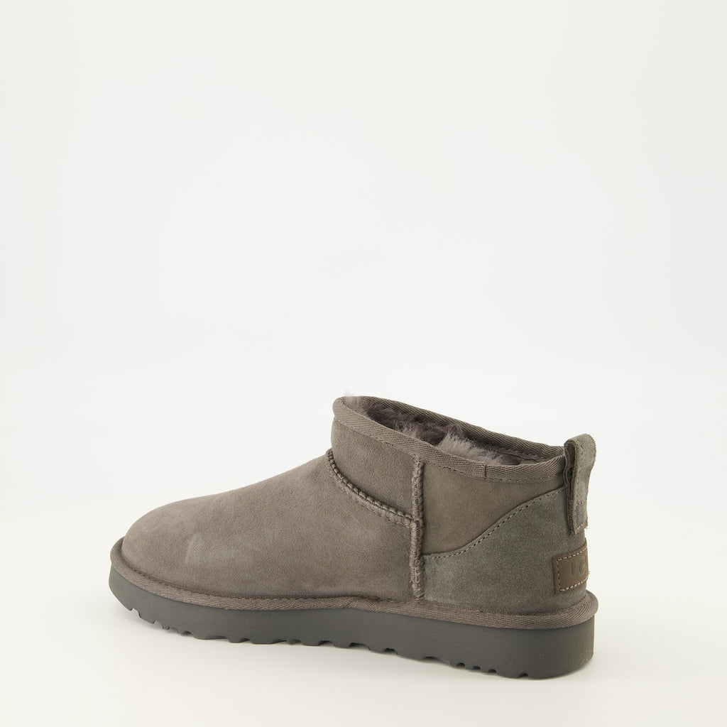 Bottines Classic Ultra Mini Grey Boots Ugg Gris Femme