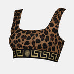 Tops Brassière Greca leopard Versace Marron Femme