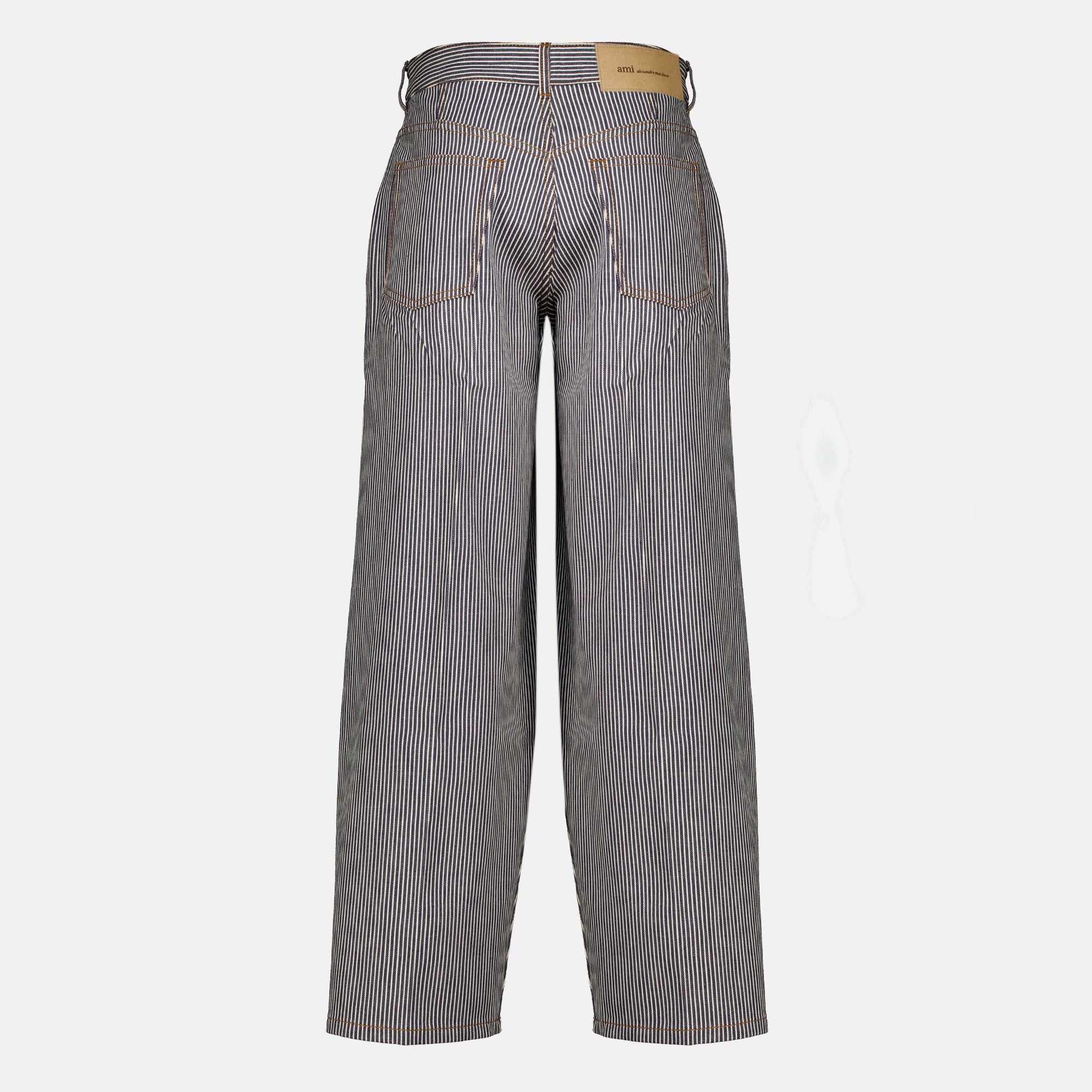 Pantalons Jeans Balloon a Righe Ami PARIS Gris Femme