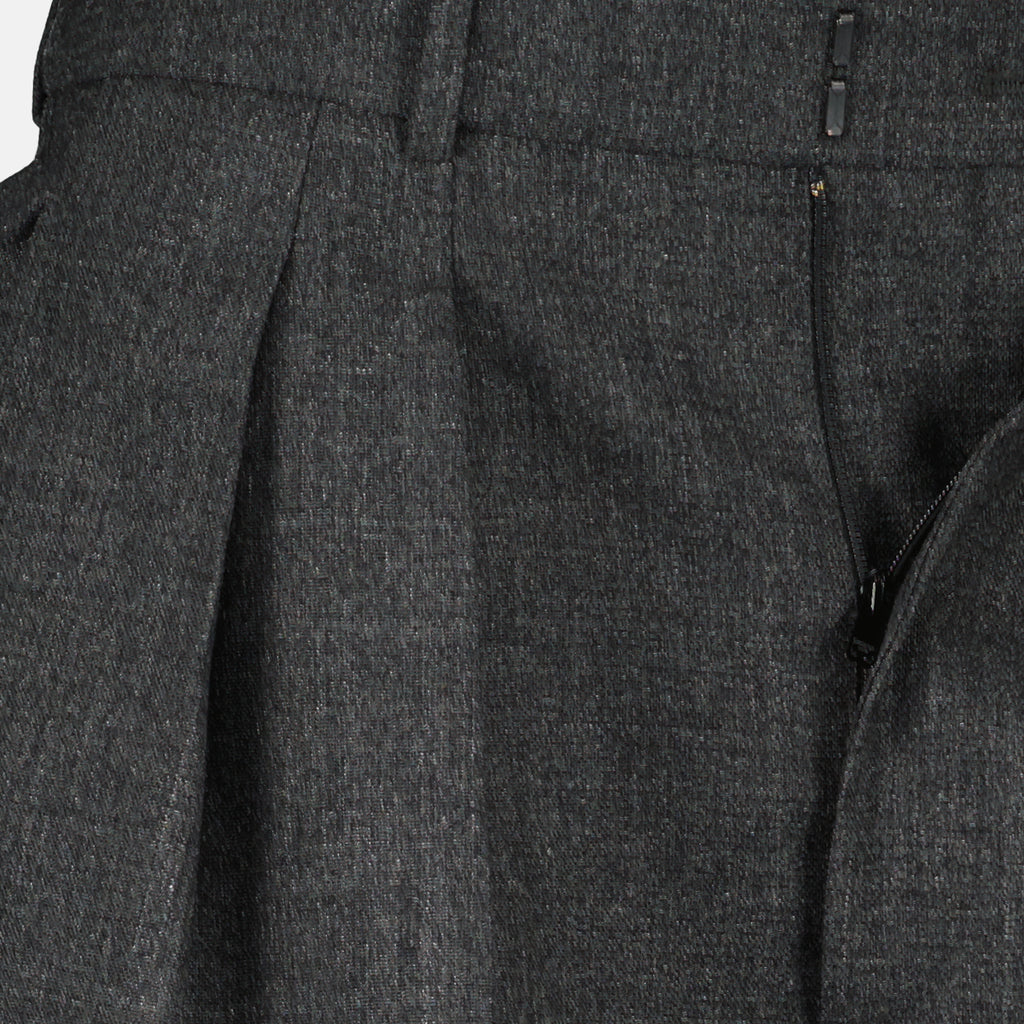 Calças Calças de Lã Saint Laurent Cinza Femme