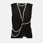 Tops Top à perles Moschino Noir Femme