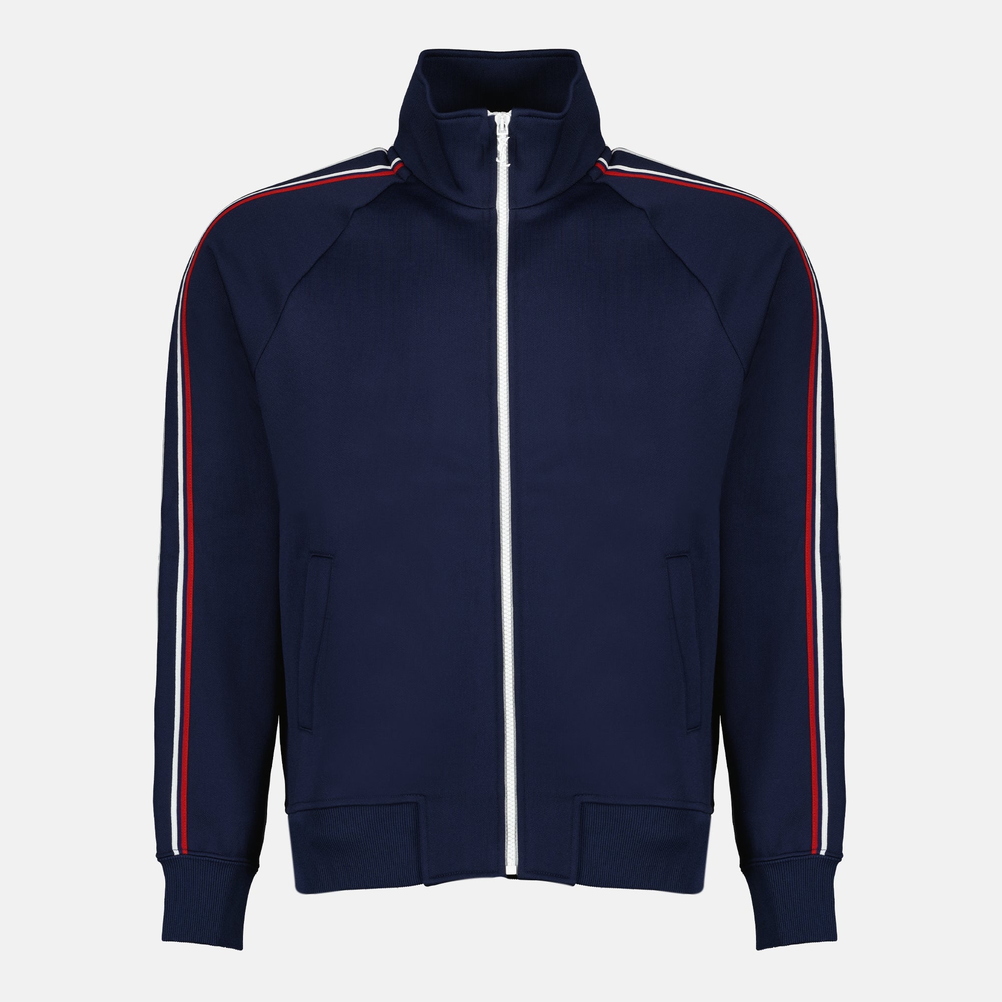 Image de l'article Veste tracksuit en molleton bleu de la marque Saint Laurent pour Homme - Saison Printemps-Été 2026 - Vue de Face