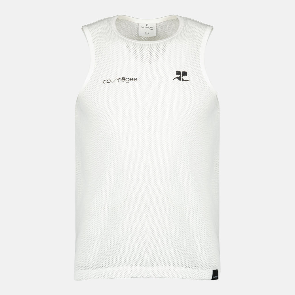 Image de l'article Débardeur en mesh blanc de la marque Courrèges pour Homme - Saison Printemps-Été 2026 - Vue de Face