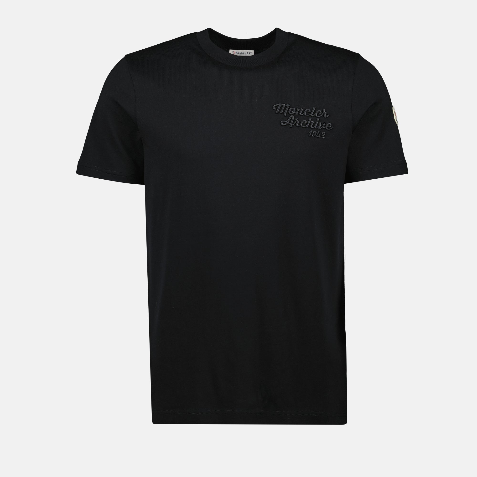 T-shirts T-shirt à logo brodé Moncler Noir Homme