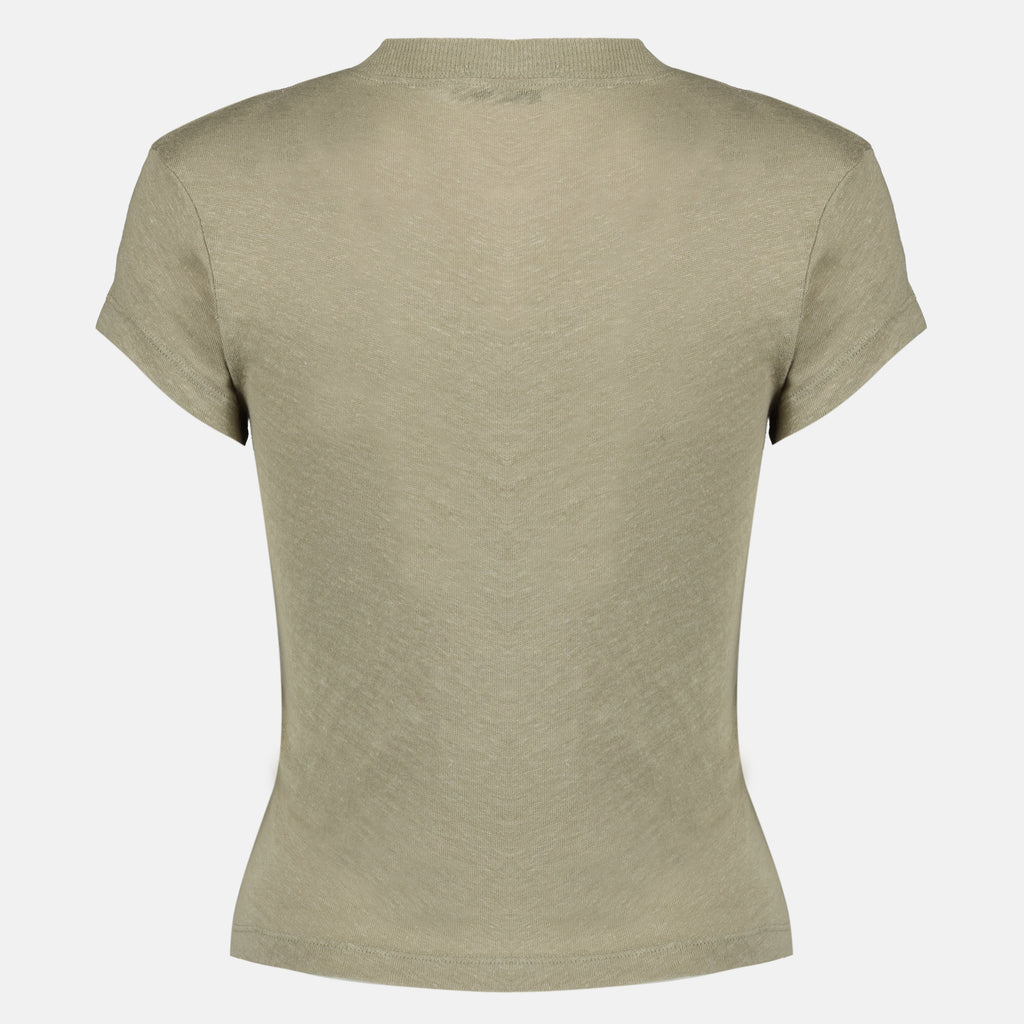 T-shirts T-shirt kaki en lin Iro Kaki Femme