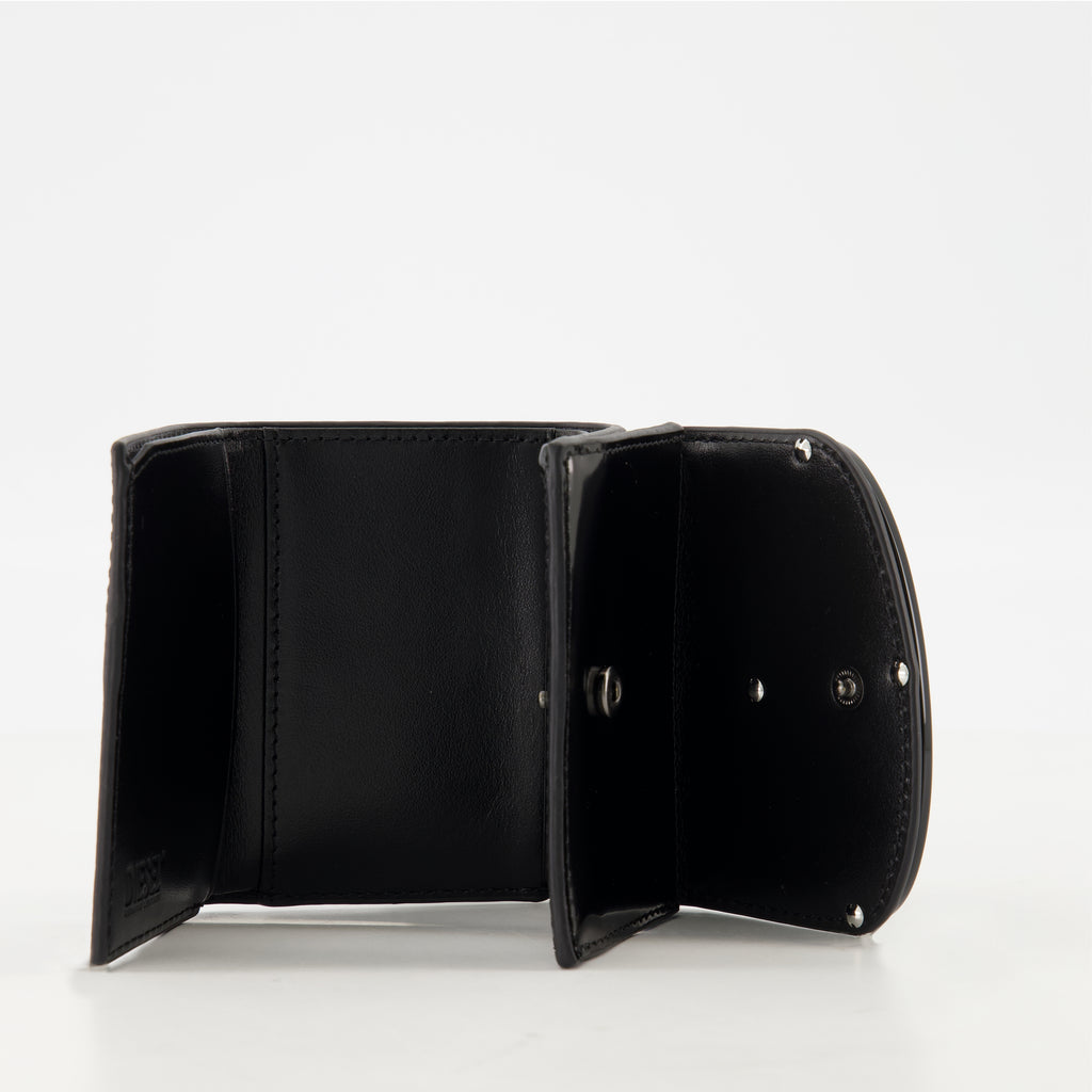 Kleine lederwaren Portefeuille 1DR Tri Fold Diesel Schwarz Femme