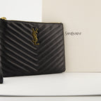 ポーチ カサンドル クラッチ Saint Laurent ブラック 女性