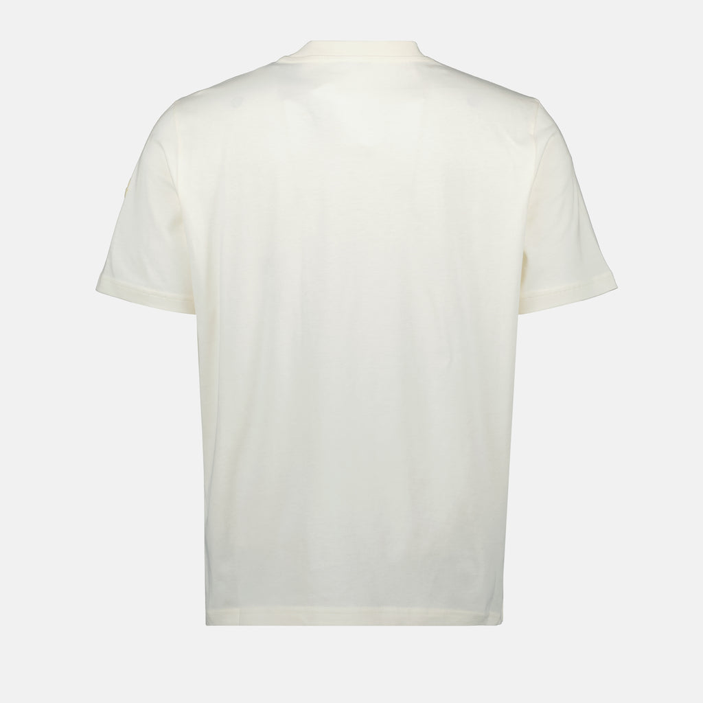 T-shirts T-shirt à logo brodé Moncler Blanc Homme
