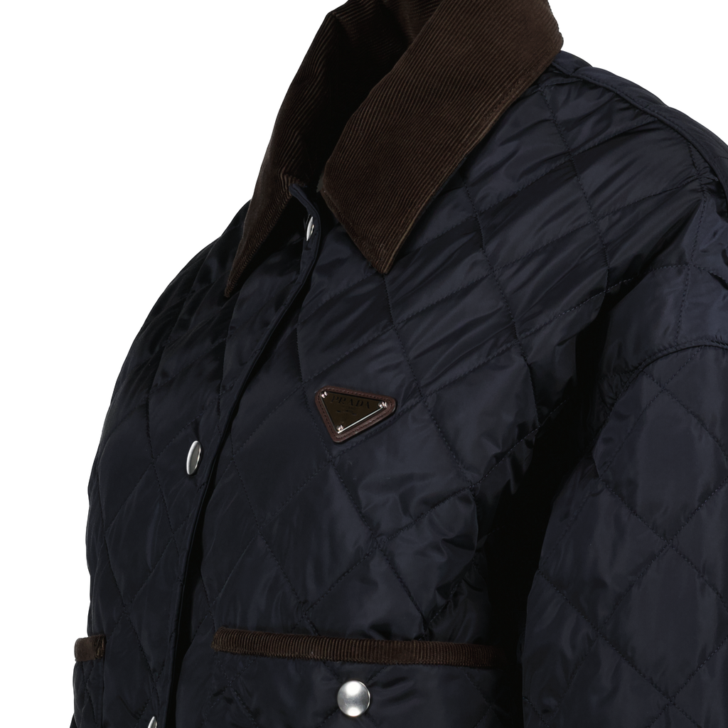 Jaquetas Veste en Re-Nylon matelassé Prada Azul escuro Femme