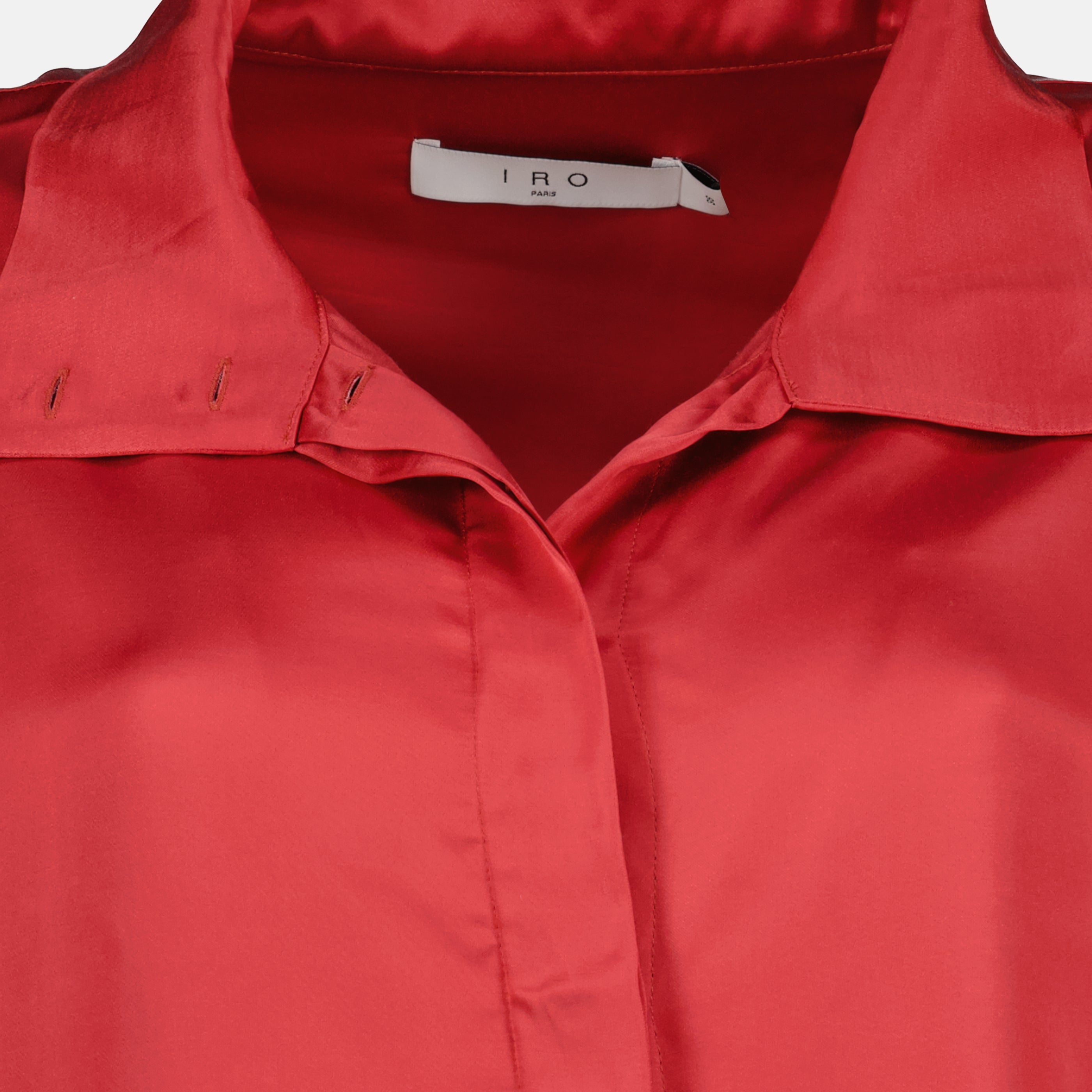 Chemises Chemise fluide à effet satiné rouge Iro Rouge Femme