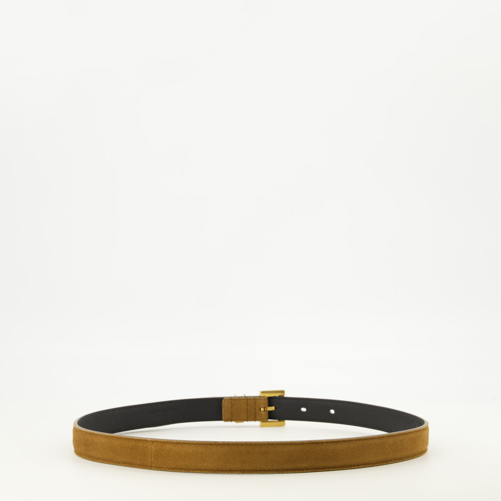 Ceintures Ceinture Cassandre en daim marron Saint Laurent Marron Femme