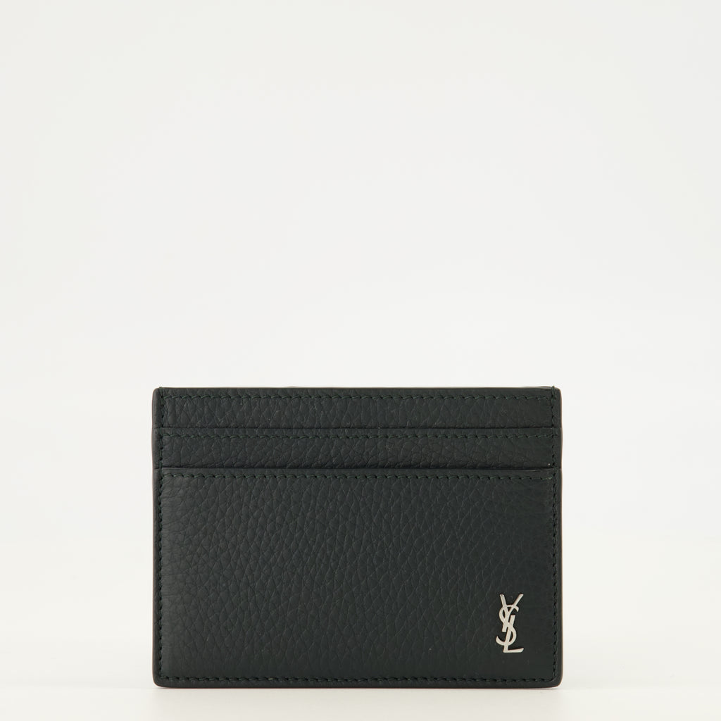 Petite maroquinerie Porte-cartes Tiny cassandre vert foncé Saint Laurent Noir Homme