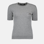 T-shirts Haut en cachemire Versace Gris Femme