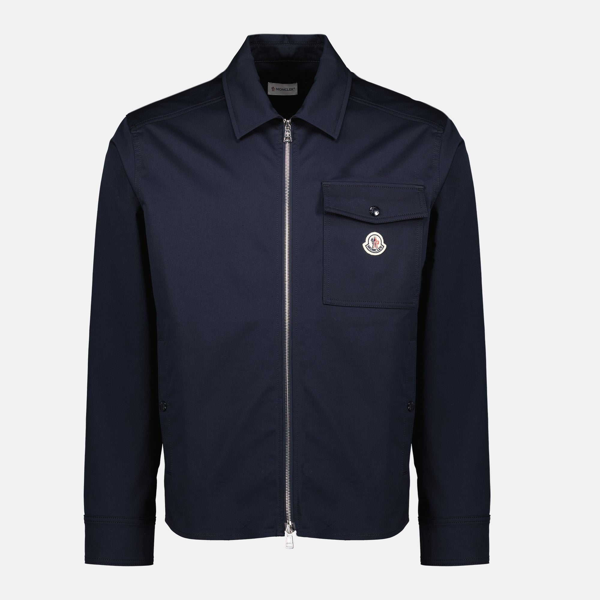 Image de l'article Surchemise en gabardine noir de la marque Moncler pour Homme - Saison Printemps-Été 2026 - Vue de Face
