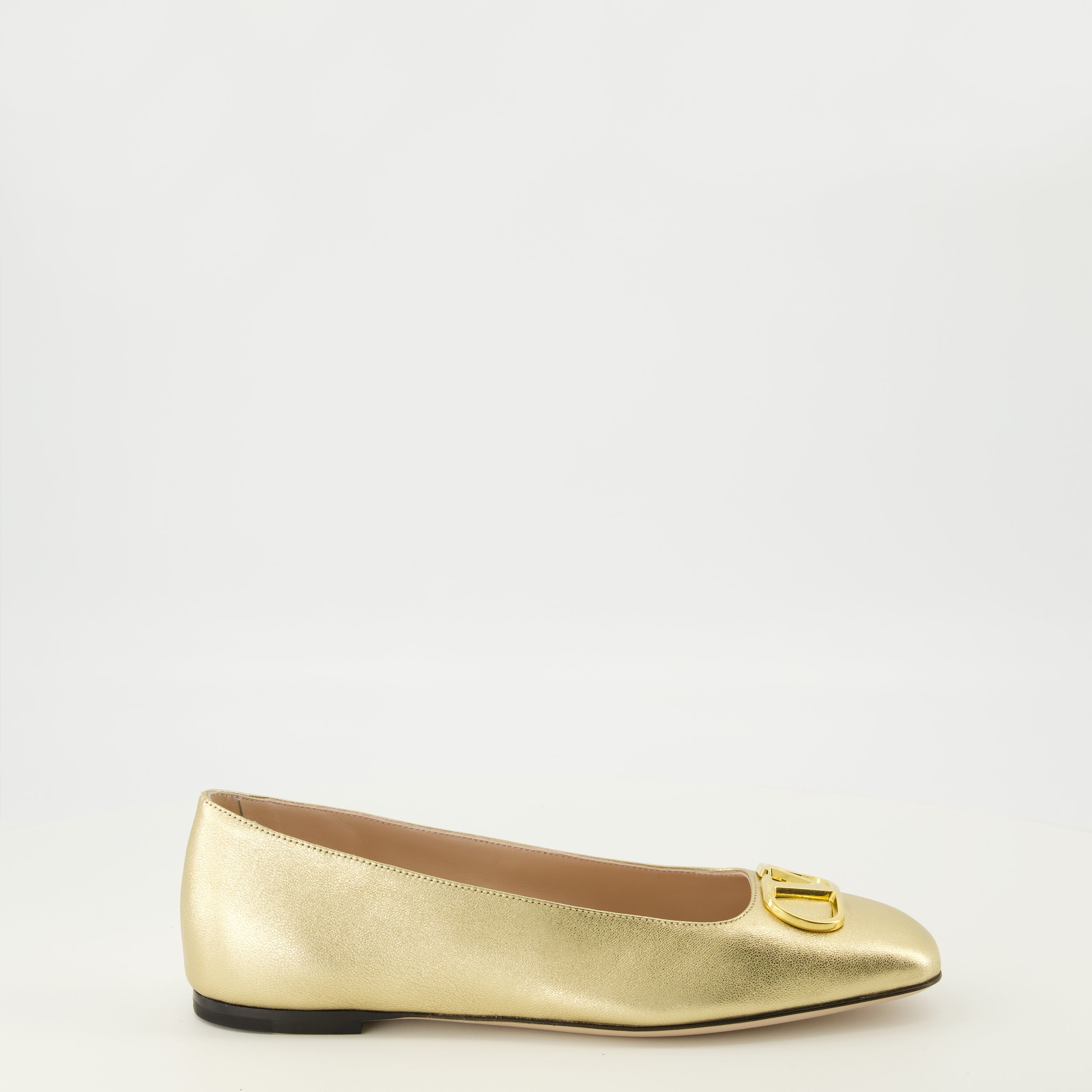 Chaussures plates Bailarinas em Couro Nappa VLogo Valentino Garavani Doré Femme