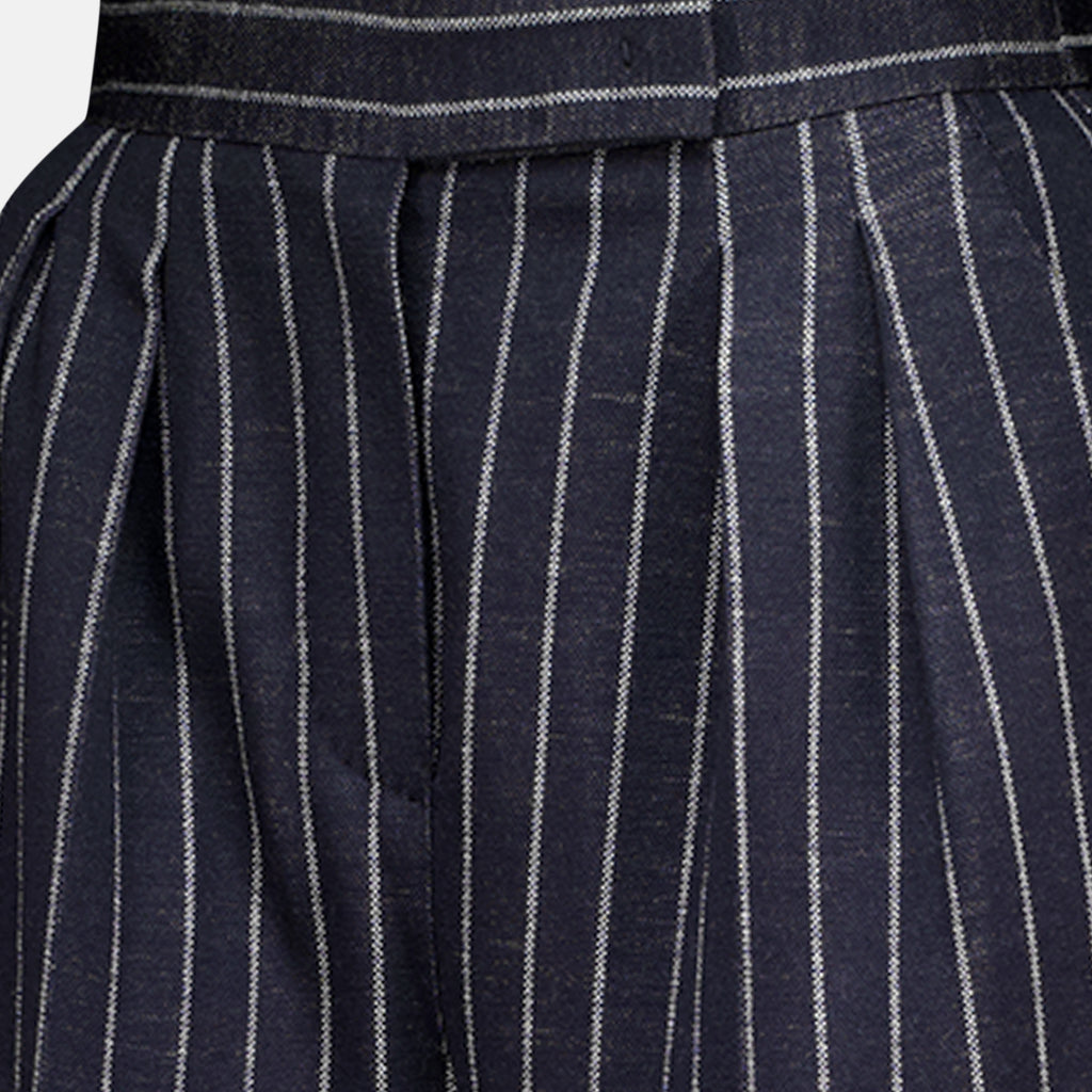 Pantalons Marineblaue gestreifte Wollhose Max Mara Bleu foncé Femme