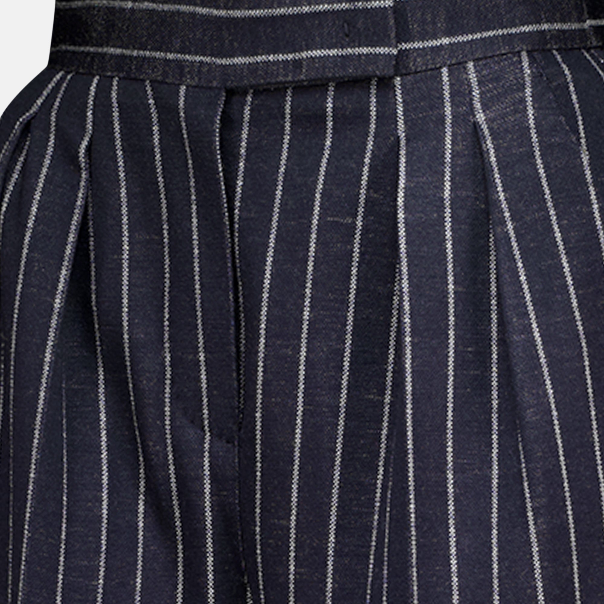 Pantalons Pantalon en laine à rayures bleu marine Max Mara Bleu foncé Femme