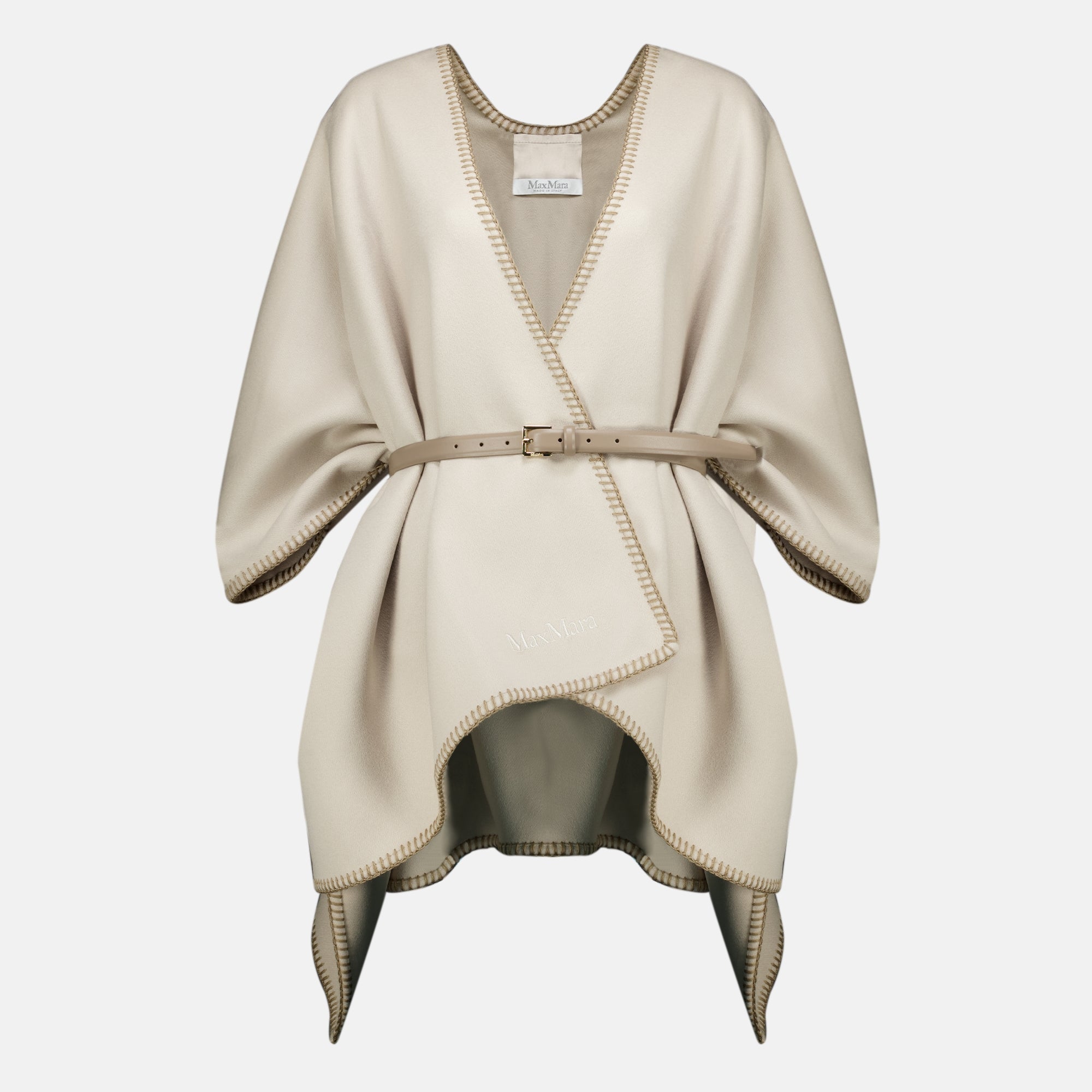 Vestes Cape beige en laine avec ceinture Max Mara Beige Femme