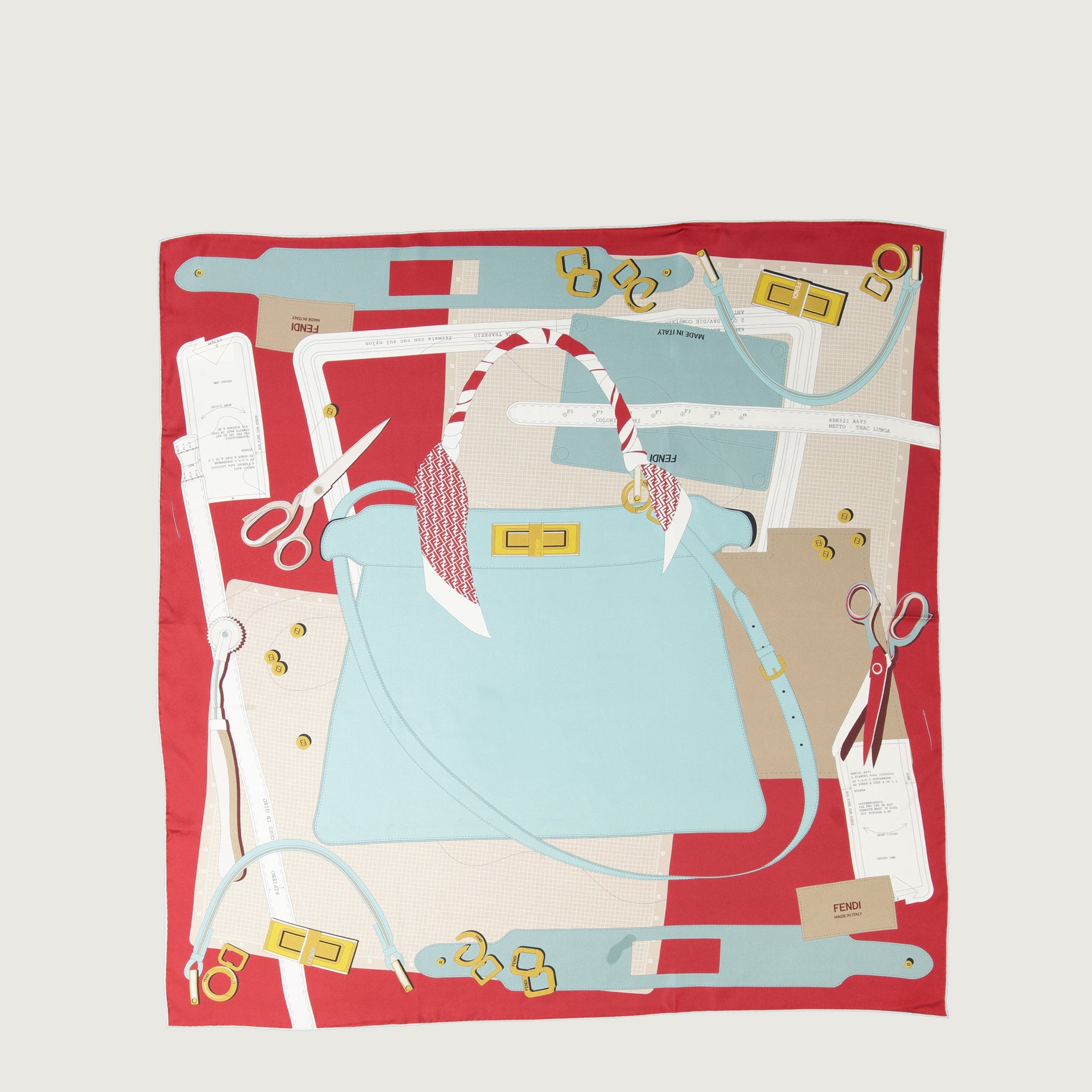 Écharpes, foulards et gants Foulard en soie Fendi Bleu Femme