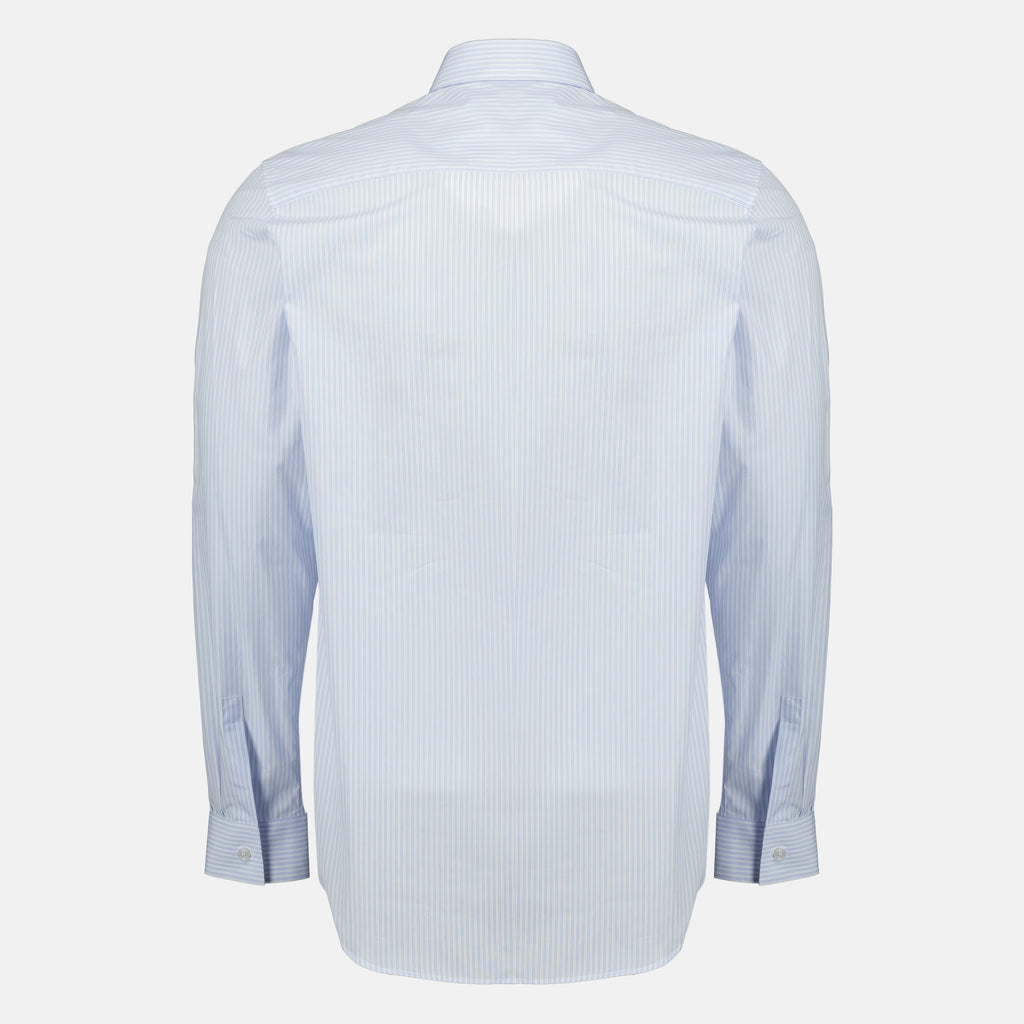 Image de l'article Chemise à rayures bleu clair en coton de la marque Dior pour Homme - Saison Printemps-Été 2026 - Vue de Dos