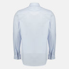 Imagem do artigo Camisa de algodão riscada azul claro da marca Dior para Homem - Temporada Primavera-Verão 2026 - Vista Traseira