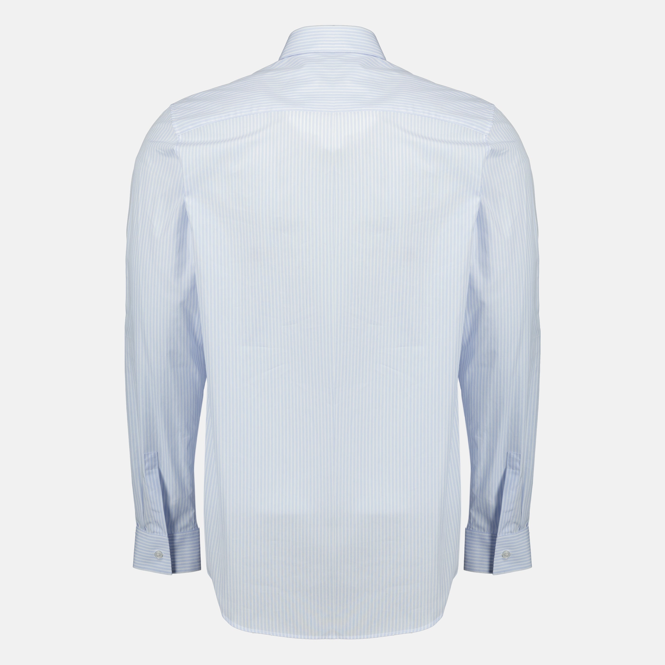 Image de l'article Chemise à rayures bleu clair en coton de la marque Dior pour Homme - Saison Printemps-Été 2026 - Vue de Dos
