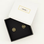 Bijoux 블랙 에나멜 메탈 귀걸이 Miu Miu Noir Femme