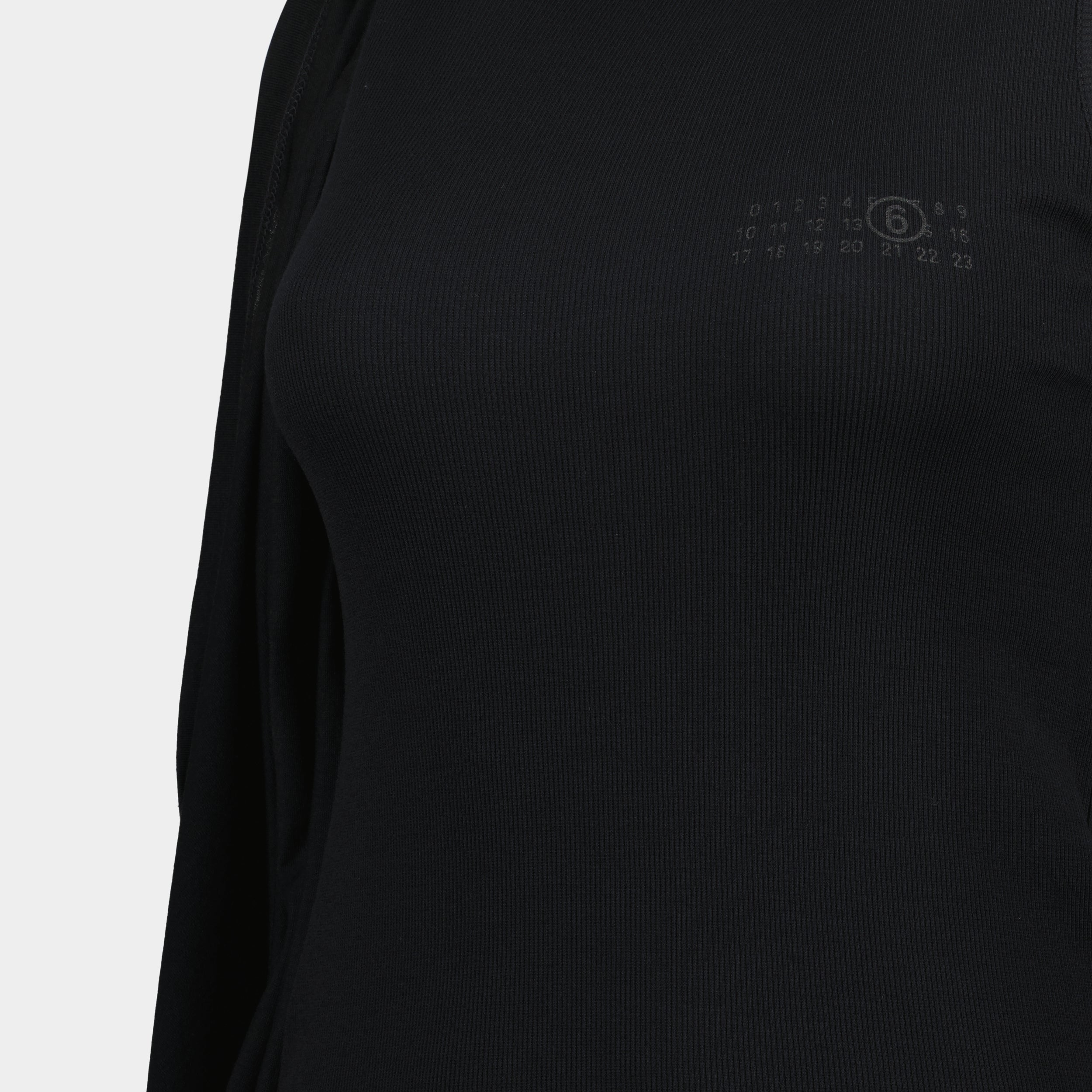 Tops T-shirt à franges Mm6 Noir Femme