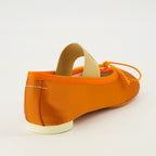 Chaussures plates 오렌지 색상 아나토믹 뉴메릭 새틴 발레리나 Mm6 Orange Femme