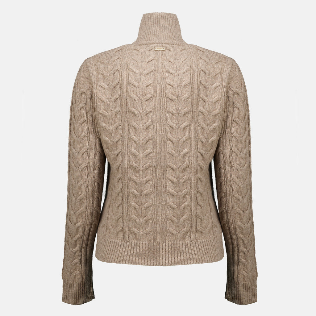 Maille Sweater de Cashmere com Fecho na Frente Max Mara Beige Femme