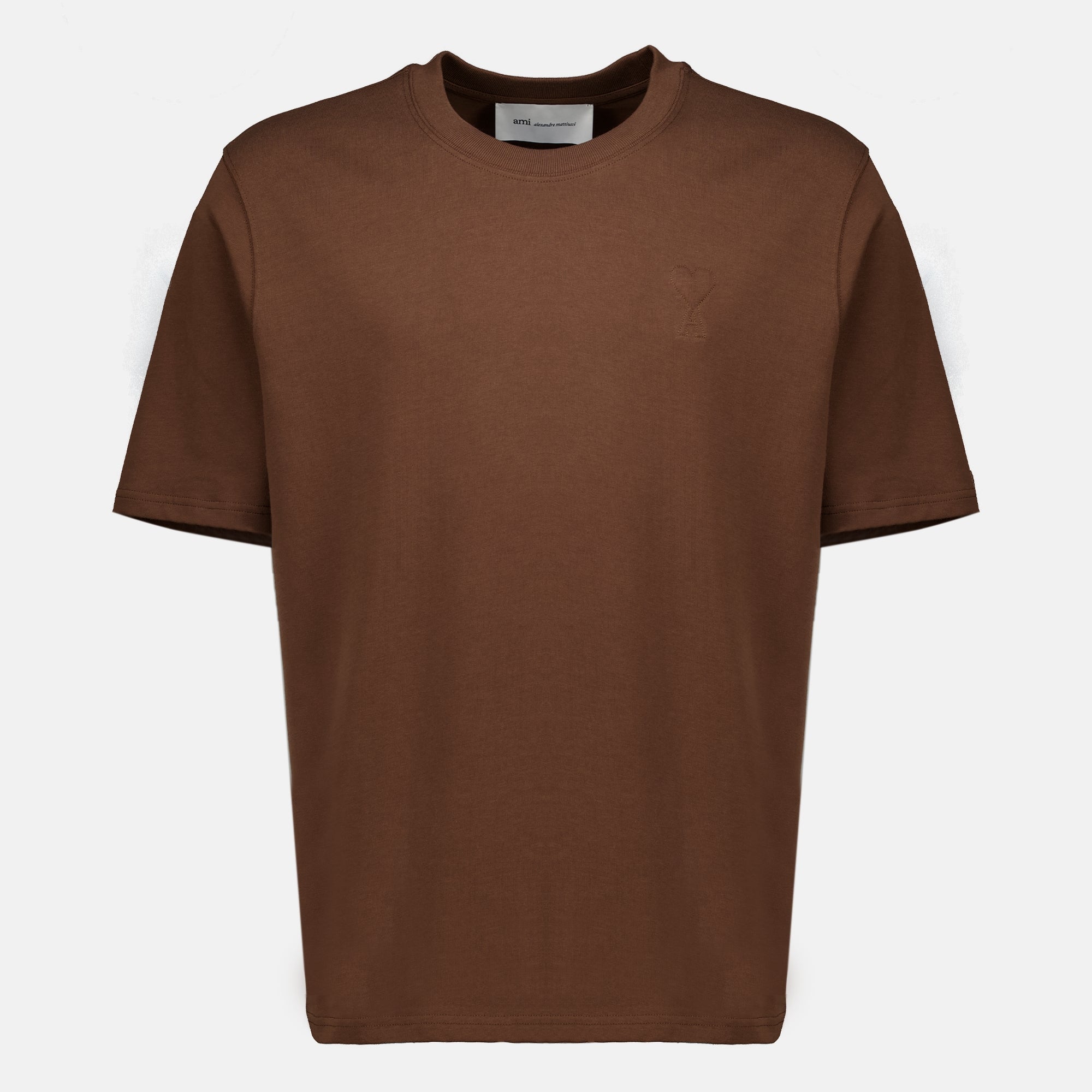 T-shirts T-shirt marron en coton Ami PARIS Marron Unisexe