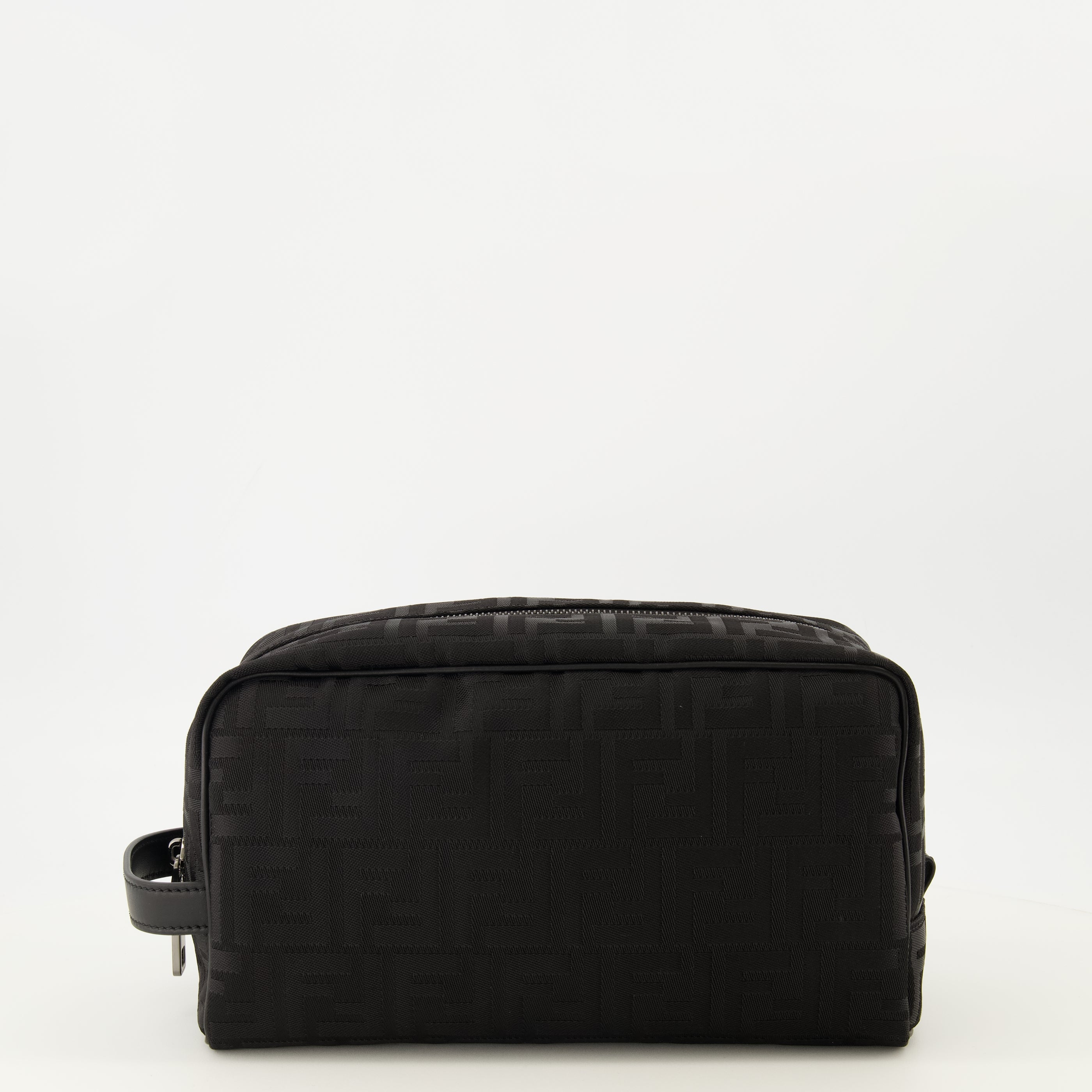 Pochettes Medium FF Schwarze Nylon Kulturbeutel Fendi Noir Homme