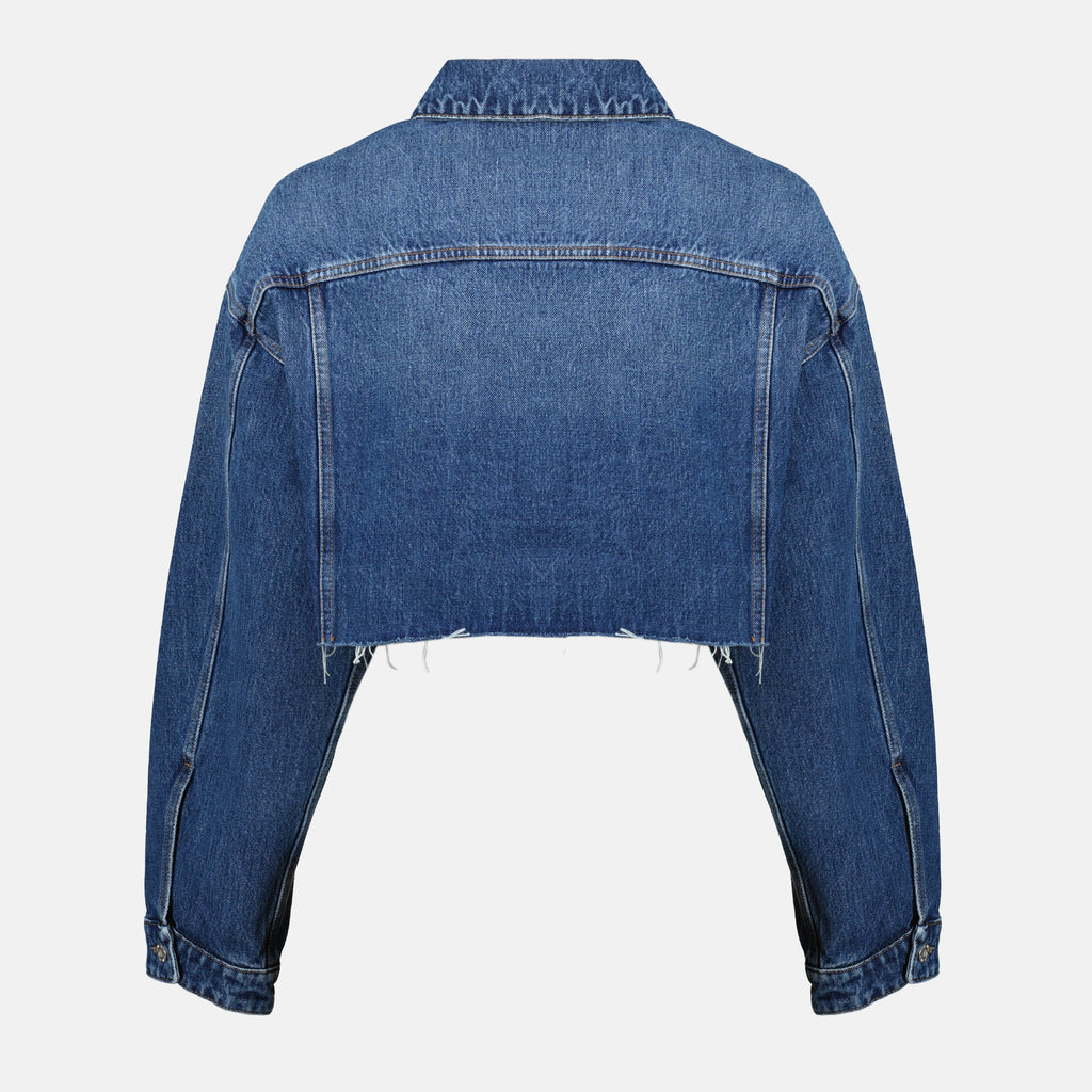 Image of the Miu Miu brand Women's Short Denim Jacket - Spring-Summer 2026 - Back View