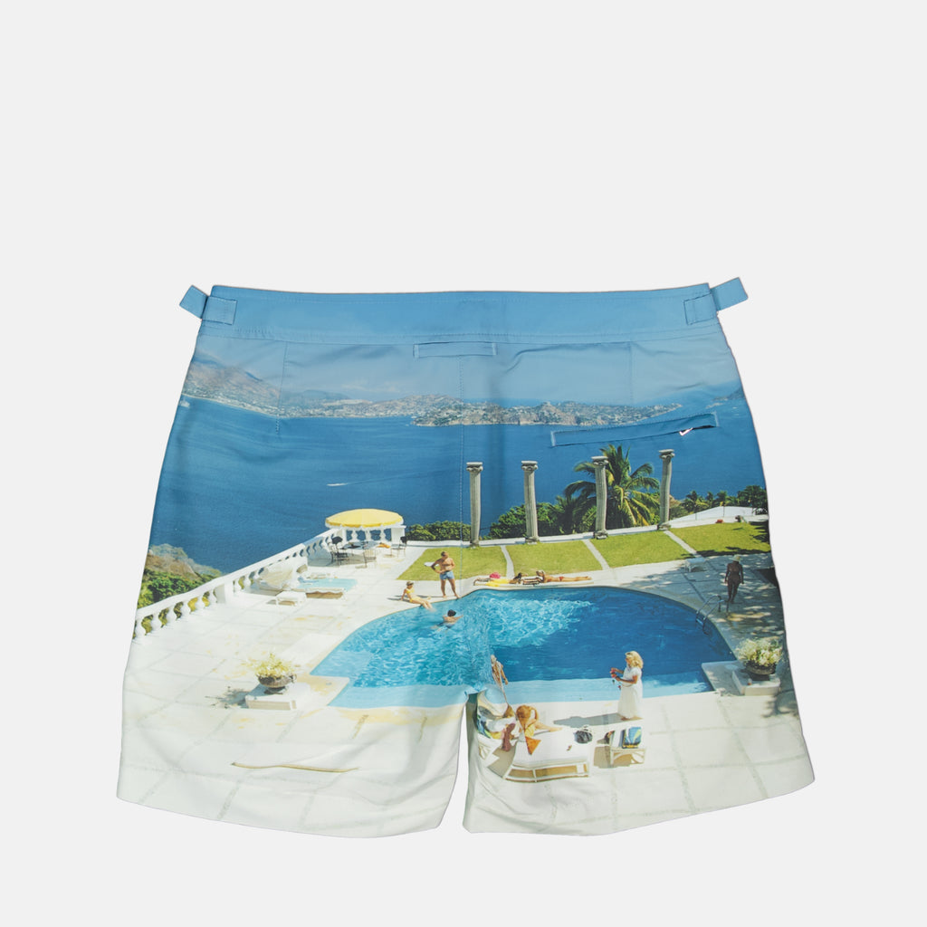 Strandmode Bulldog Fotographische Badehose Orlebar Brown Blau Homme