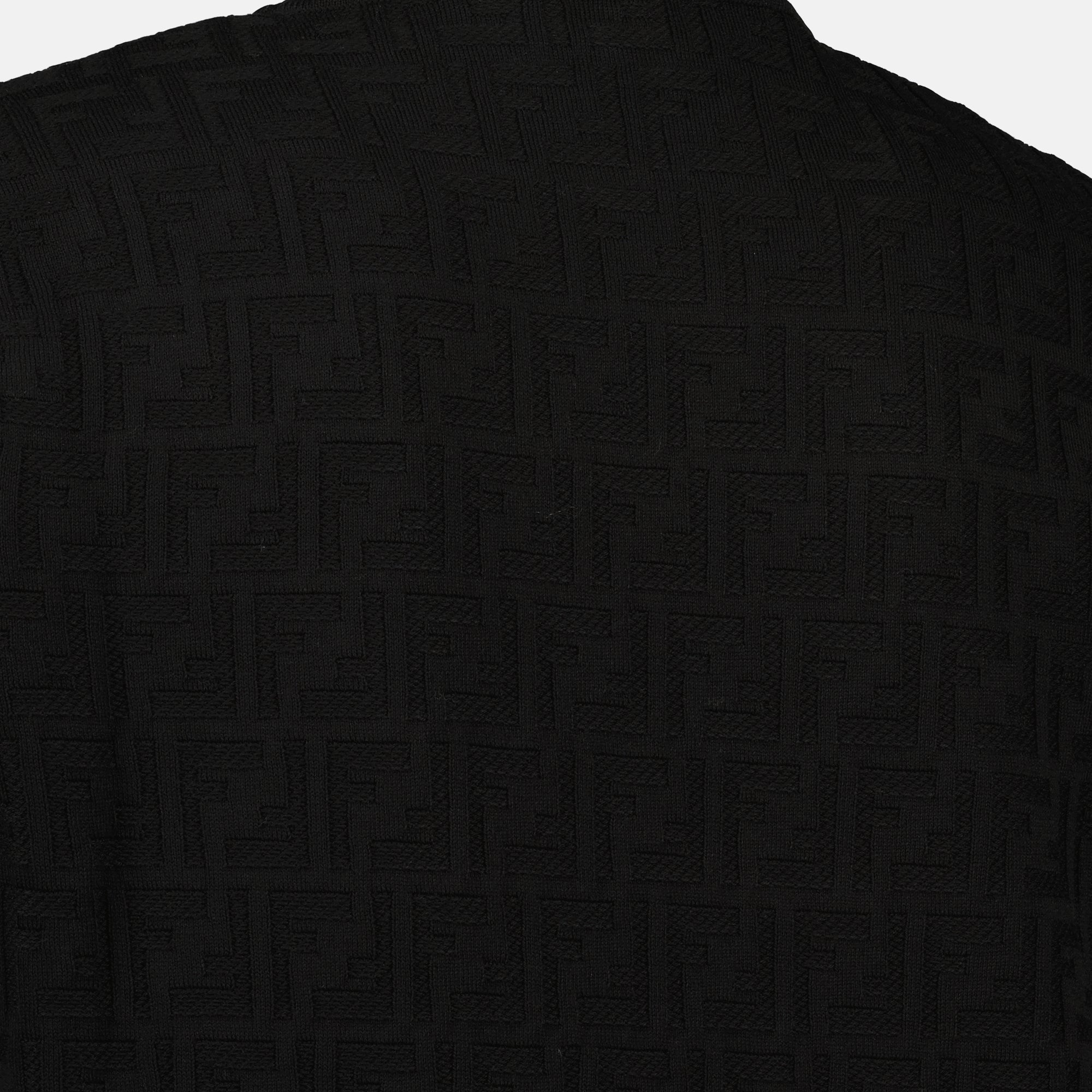 Image of the black FF T-shirt by Fendi for Men - Spring-Summer 2026 - Detailed View_2