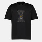T-shirts T-Shirt Nera Stampata in Cotone Fendi Noir Homme