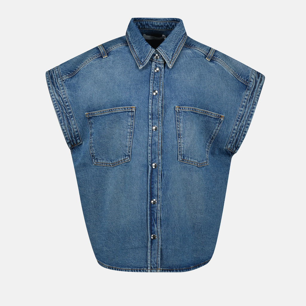 Jaquetas Casaco de Denim Elycia Iro Azul Femme